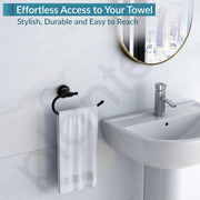 Plantex 304 Stainless Steel Towel Ring for Wash Basin/Towel Hanger/Napkin Holder/Towel Holder/Bathroom Accessories - Niko (Black)