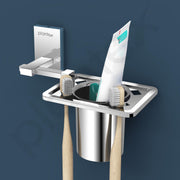 Plantex Tumbler Holder for Bathroom/304 Grade Stainless Steel Toothbrush Holder/Toothpaste/Razor Holder/Bathroom Accessories - Pack of 1 (Senso, Chrome)