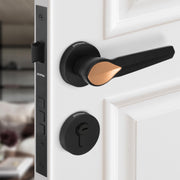 Plantex Door Handle Lock/Main Door Mortise Lock/Handle Set for Home/Office (PT-012, Rose Gold & Black)