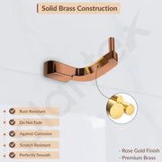 Plantex Smero Pure Brass Made Robe Hook for Bathroom/Cloth Hanger for Wall/Hooks for Clothes Hanging - Smart (PVD Rose Gold)
