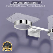 Plantex 304 Stainless Steel Soap and Brush Holder for Bathroom/Soap Dish/Tumbler Holder/Bathroom Accessories (Benz - Chrome)