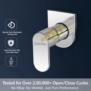 Plantex Pure Brass 25 mm Toilet Flush Valve for Toilet with Teflon Tape and Brass Wall Flange for Commercial and Residential Use-(ORN-220-Chrome)