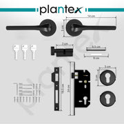 Plantex Heavy Duty Door Lock/Mortise Lock Knob For Door/Handle Door Lock For Bedroom/Home/Office/Hotel- 3 Brass Keys(Black Finish)