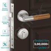 Plantex Main Door Lock/Mortise Lock for Door with 3 Years of Warranty - Robust Door Lock for Home with Brass Lock Body & Cylinder (038-Matt & Wood Finish)