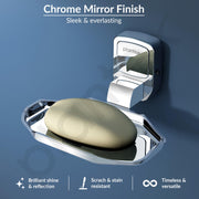 Plantex Single Soap Dish/304 Grade Stainless Steel Soap Holder/Soap Case/Soap Stand/Soap Bar/Bathroom Accessories - Pack of 1 (Chrome)