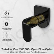 Plantex Pure Brass 25 mm Urinal Flush Valve with Teflon Tape & Wall Flange -7 Year Warranty (ORN-220-PVD Black)