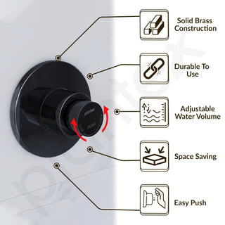 Plantex Pure Brass 40mm Thread Diameter Metropole Flush Valve for Toilet/Toilet Flush/Flush Valve for Urinal Commercial and Residential Use -(ALD-1302-Black)