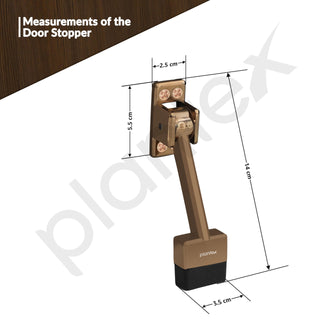 Plantex 5 Inch Long Gate Stopper for The Wooden Door/Door Stopper with Rubber Grip - (Pack of 3) Rose Gold