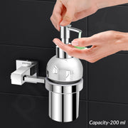 Plantex 304 Grade Stainless Steel Handwash Holder for Wash Basin Liquid Soap Dispenser/Bathroom Accessories - Splash (Chrome)