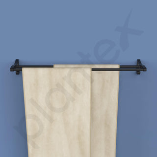 Plantex Stainless Steel Towel Hanger for Bathroom/Dual Towel Rod/Bar/Bathroom Accessories(24 Inch-Black-1007)