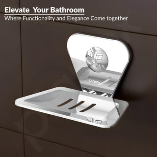 Plantex Pyramid Stainless Steel Soap Dish/Soap Stand/Bathroom Soap Holder/Soap Case Bathroom Accessories (Chrome)