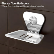 Plantex Pyramid Stainless Steel Soap Dish/Soap Stand/Bathroom Soap Holder/Soap Case Bathroom Accessories (Chrome)