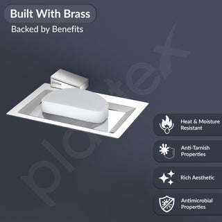 Plantex Smero Pure Brass Soap Holder for Bathroom and Kitchen/Soap Stand/Soap Dish/Soap Case/Bathroom Accessories - Arrete (Chrome)