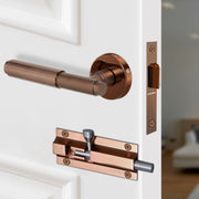 Plantex Heavy Duty Door Lock – Bathroom Door Lock/Mortise Keyless Handle Set for Home/Bathroom/Store Room/Balcony/Office with Baby Latch (603 - PVD Rose Gold)