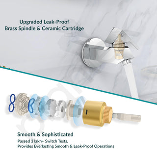 Plantex Pure Brass PRI-301 Water Tap for Bathroom with Water-Saving Technology Tap/Wall Mount Bib Tap with Wall Flange & Teflon Tape-7 Year Warranty (Chrome Finish)