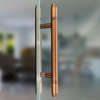 Plantex 14 Inch Main Door Handle/Heavy Duty Pull-Push Handle for Glass & Wooden Doors - Pack of 1 (PVD Rose Gold) - 3 Years Warranty