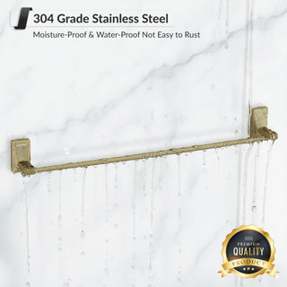 Plantex 304 Grade Stainless Steel Single Towel Rod/Towel Hanger for Bathroom/Hand Towel Holder/Bathroom Accessories - Crystal (Brass Antique)