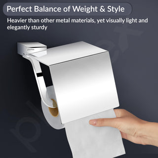 Plantex Super Brass Toilet Roll Holder for Bathroom/Tissue Roll Holder for Washroom/Toilet Paper Holder for Bathroom Accessories - Arrete (Chrome)