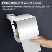 Plantex Super Brass Toilet Roll Holder for Bathroom/Tissue Roll Holder for Washroom/Toilet Paper Holder for Bathroom Accessories - Arrete (Chrome)