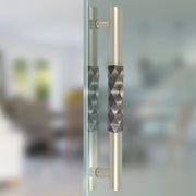 Plantex Aura Stainless Steel Main Door Handle for Glass & Wooden Doors - Pull Handle, Satin White & Grey Finish (14 Inch, Pack of 1)