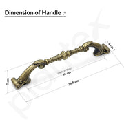 Plantex 14 Inch Main Door Handle/Aluminium Door Handle/Pull-Push Handle (Pack of 2, Brass Antique)
