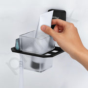 Plantex 304 Garde Stainless Steel Tooth Brush Holder/Tumbler Holder/Bathroom Accessories - Darcy (Black)
