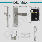 Plantex Stainless Steel Door Lock Ã¢â‚¬â€œ Bathroom Door Lock/Mortise 8inch Keyless Plate Handle Set for Home/Bathroom/Storeroom/Balcony/Office - Pack of 1 (DTM-659, Matt)