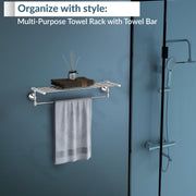Plantex 304 Grade Stainless Steel Towel Rack for Bathroom/Towel Stand/Hanger/Bathroom Accessories - Niko (24 Inch-Chrome)