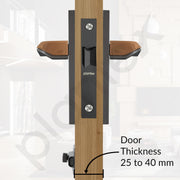 Plantex Heavy Duty Door Lock ÃƒÂ¢Ã¢â€šÂ¬Ã¢â‚¬Å“ Bathroom Door Lock/Mortise 8inch Keyless Plate Handle Set for Home/Bathroom/Store Room/Balcony/Office with Baby Latch (8113, Satin Black & PVD Choco)