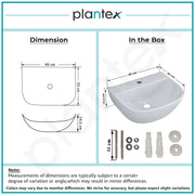 Plantex Ceramic Wall Hung Basin/Washbasin for Bathroom/Wall Mounted Basin/Sink for Bathroom/Living Room (Orchid - White)