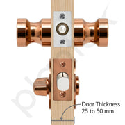 Plantex Bathroom Door Lock/Stainless Steel Pull Push Door Handle Lock Set/Keyless Lock Handle for Bathroom (PVD Rose Gold, DTM-666)