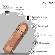 Plantex Door Stopper/Door Latch for Main Door/Baby Latch for Bathroom/Door Lock for Home and Office Doors - Pack of 2 (Rose Gold)