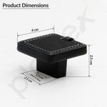 Plantex Knobs for Drawers/Drawer Knobs/Square Knob for Cabinets/Pull-Push Knob for Kitchen/Bedroom/Drawer - Pack of 1 (DC-Black & Z-Black)