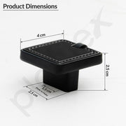 Plantex Knobs for Drawers/Drawer Knobs/Square Knob for Cabinets/Pull-Push Knob for Kitchen/Bedroom/Drawer - Pack of 2 (DC-Black & Z-Black)