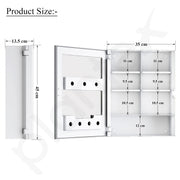 Plantex Bathroom Cabinet with Mirror/ABS Bathroom Storage Organiser/Multipurpose Shelf/Wall Mount Mirror Cabinet for Wash Basin (14x18 Inch, White)