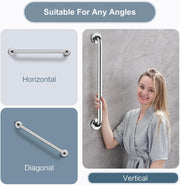 Plantex 24 Inch Handle for Bathroom Support/Anti-Slip Shower Grab Bar - Stainless Steel Bathroom Handrail (Chrome)
