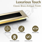 Plantex Sliding Door Handle/Concealed Handle for Sliding Door/224mm Concealed Handle for Wardrobe/Kitchen Cabinet - Pack of 4 (Brass Antique)