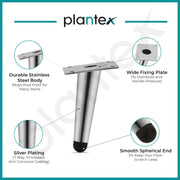 Plantex Heavy Duty Stainless Steel 4 inch Sofa Leg/Bed Furniture Leg Pair for Home/Furniture Sofa Legs for Table/Sofa Support Legs/Sofa Furniture Leg (Chrome Finish) Set of 4 Pcs