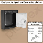 Plantex Letter Box - Mail Box/Post Box/Complaint Box/Suggestion Box/Donation Box/Letter Box for Home gate with Secure Lock (Black & Ivory) - Wall Mount A4 Size