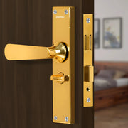 Plantex Stainless Steel Door Lock Ã¢â‚¬â€œ Bathroom Door Lock/Mortise 8inch Keyless Plate Handle Set for Home/Bathroom/Store Room/Balcony/Office - Pack of 1 (DTM-659, Gold)