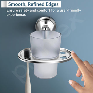 Plantex 304 Grade Stainless Steel Tumbler Holder/Tooth Brush Holder/Tumbler Stand for Bathroom Accessories - Niko (Chrome)