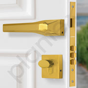 Plantex Door Lock for Home/Door Handle for Main Door/Mortise Lock with 3 computerized Brass keys/14 inch Pull-Push Handle/Door Hardware - Combo (Gold)