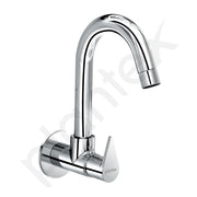 Plantex Kitchen Taps for Home Sink with Water Saving Nozzle/Kitchen Tap/High Arc 360° Swivel Spout for Sink Tap with Brass Wall Flange -(Pac-1810-Chrome)