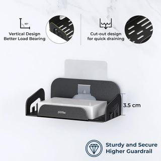 Plantex Self Adhesive Soap Dish for Bathroom/Stainless Steel Soap Holder for Washbasin/Soap Stand for Bathroom Without Drill/Bathroom Accessories - Black