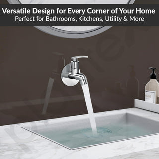 Plantex Pure Brass COL-1001 Water Tap for Bathroom with Water-Saving Technology Taps with Wall Mount Bib Tap/Basin Tap for Home- 7 Year Warranty (Chrome Finish)