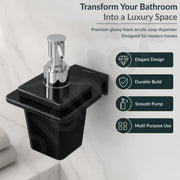 Plantex Liquid Soap Dispenser for Bathroom/Acrylic Shampoo Dispenser/Hand wash Dispenser/Bathroom Accessories - Pack of 1 (VIB-137, Black)