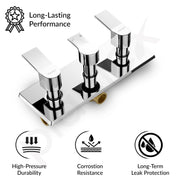 Plantex Brass Concealed Shower Mixer Valve with 3 Lever Exposed Parts Kit/High Flow Manual Diverter/Wall Mounted Bathroom Shower Control Valve  (Venice-1538)