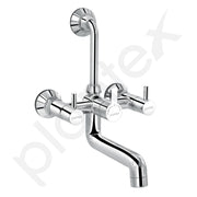 Plantex Brass Wall Mixer for Bathroom with L-Bend Connector for Overhead Shower/Mixer Tap/Wall Mixer for Bathroom 2 in 1 with 7-Year Manufacturer's Warranty-(Ico-918-Mirror-Chrome)