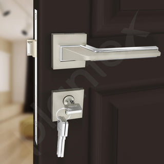 Plantex Triple Security Door Lock for Home/Main Door Lock Set with 3 Years of Warranty/Mortise Lock for Door with Brass Lock Body & Cylinder(Satin White & Chrome Finish)