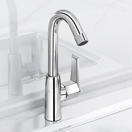 Plantex Kitchen Taps for Home Sink with Swivel Spout/Sink Tap for Kitchen Basin with Teflon Tape/Kitchen Faucets for Sink -Chrome (Celesiya-1246)